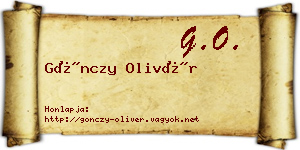 Gönczy Olivér névjegykártya